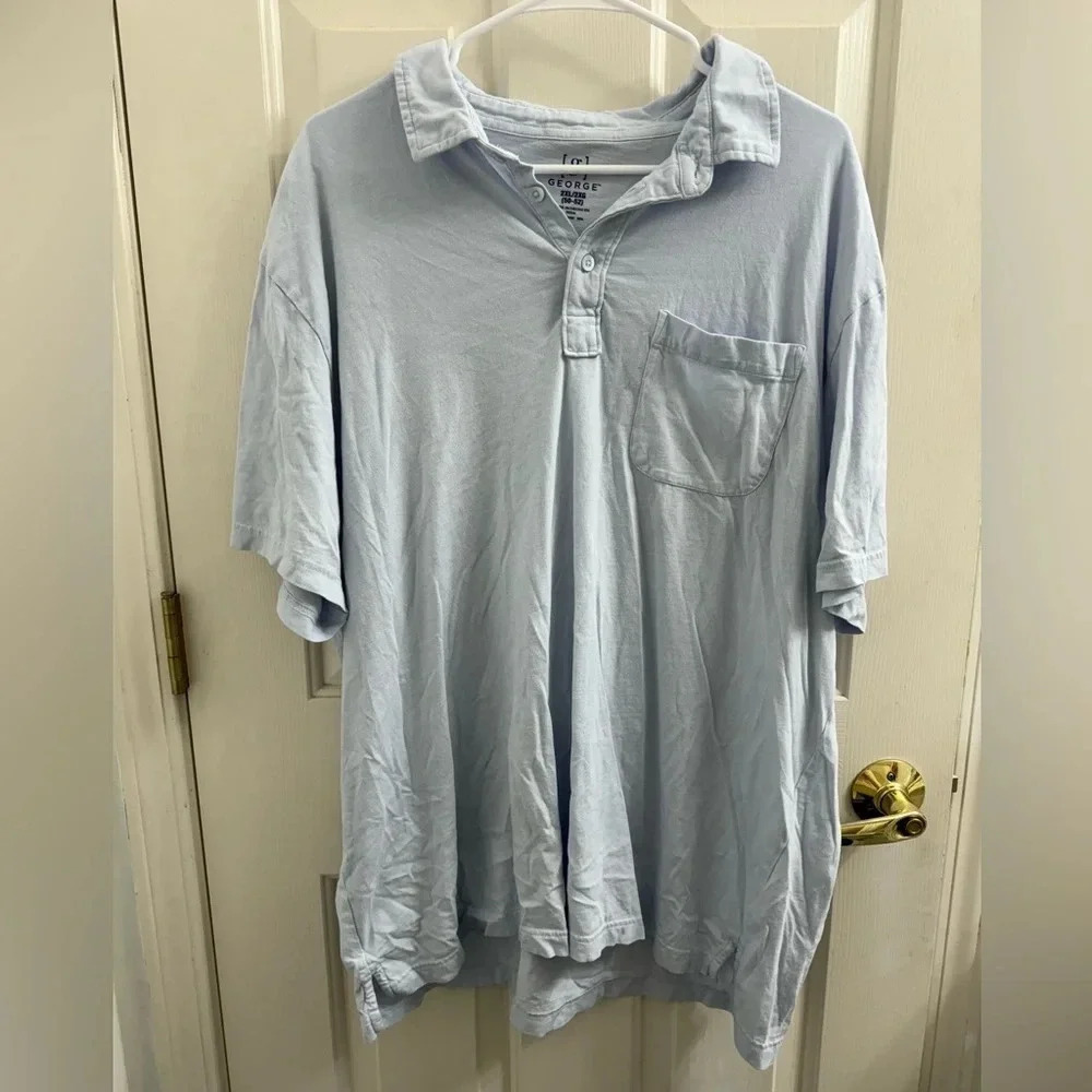 George light blue short sleeve pocket shirt XXL